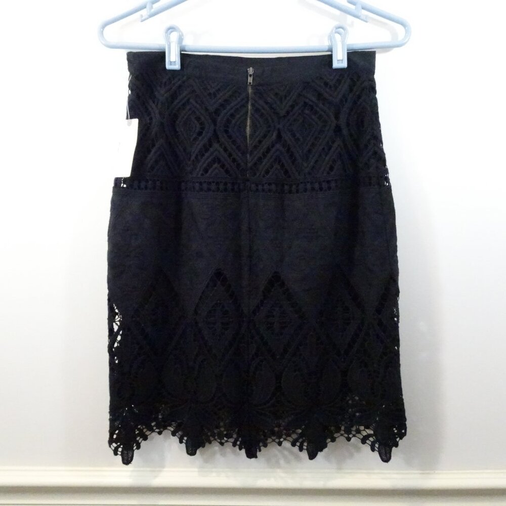 Anthropologie Skirt Moulinette Soeur Black Lace Pencil Size 2 NEW Feminine Goth - Picture 6 of 7